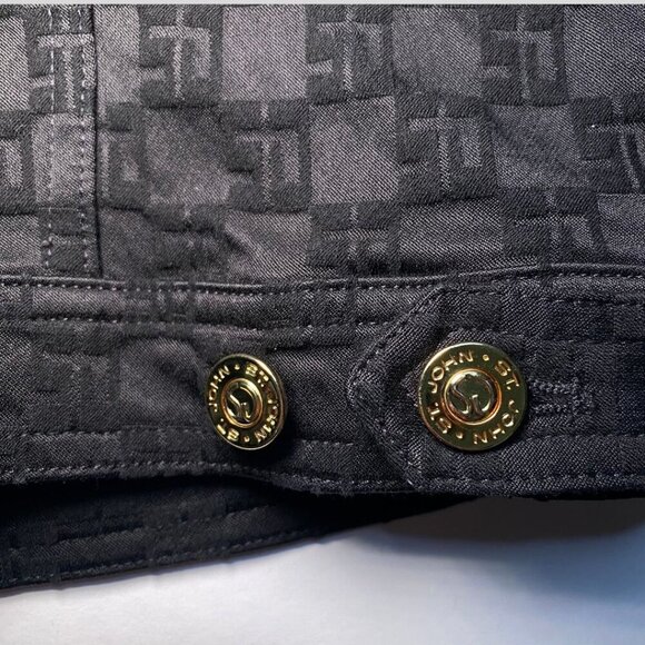 St. John Sport Black Monogram Jacket Size P (2/4) - Picture 6 of 10